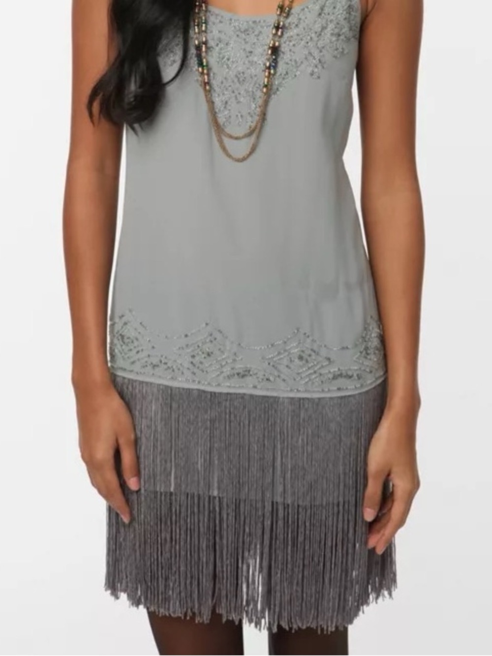 Kimchi Blue Light Gray Sleeveless Shift